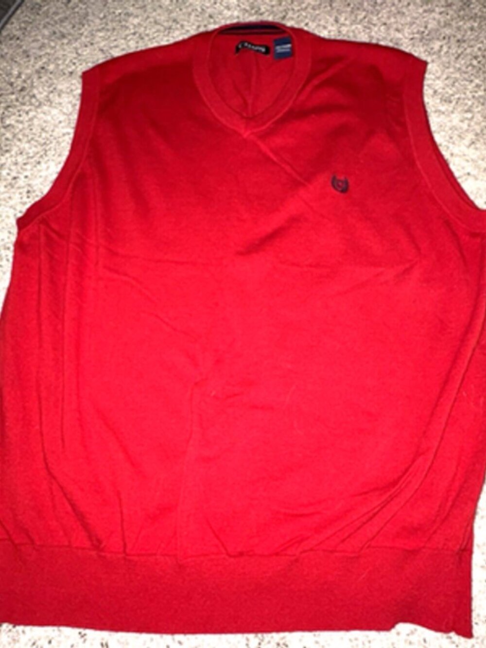 Chaps red sweater vest 100% cotton, men's size XL/TG/EG embroidered logo